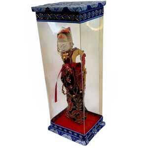 Indonesian Carved Wooden Doll in Original Display Box – Wayang Style